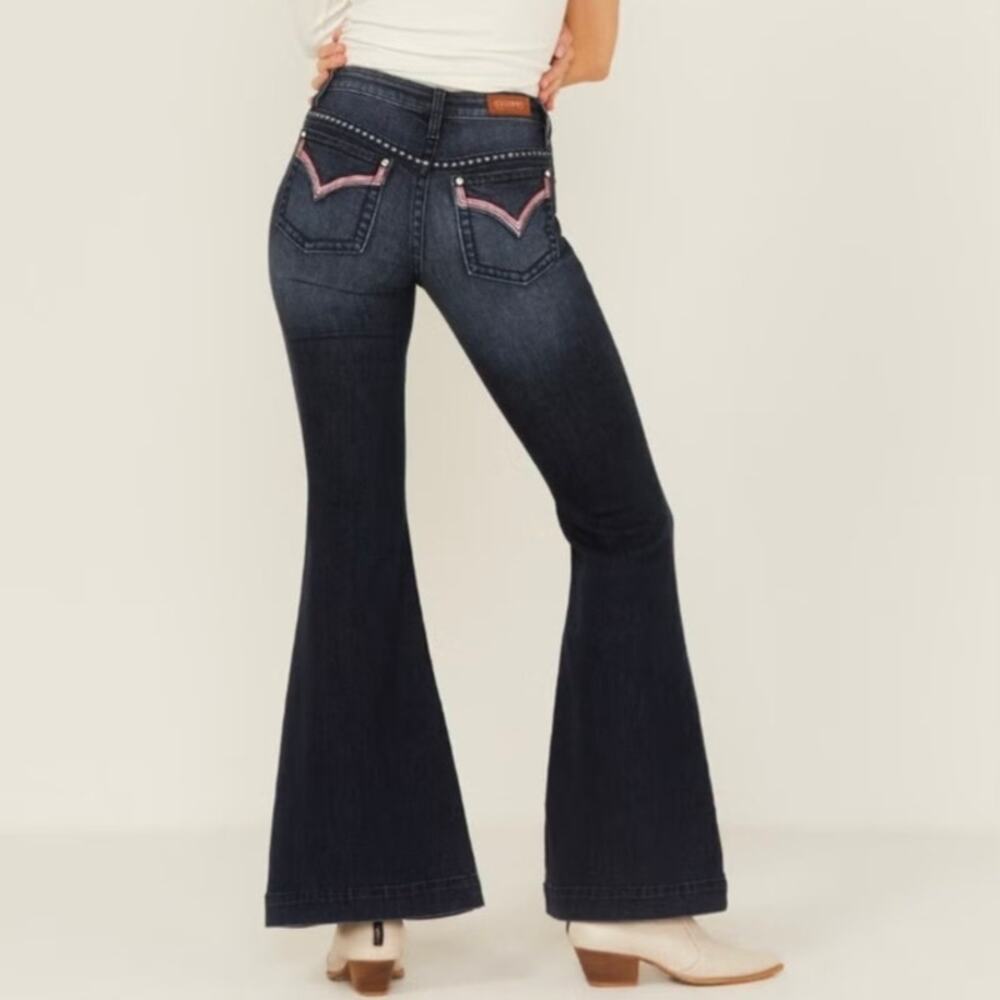 Shyanne Women's Mr. Flare Stars & Stripes Flare Jeans 27x34
